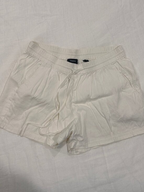Pants - White Linen Shorts